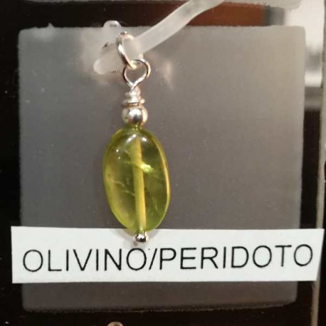 COLGANTE OLIVINO/PERIDOTO PLATA